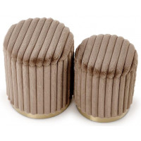 Комплект HALMAR FIDO (2 пуфа) капучино/золотой купить в Минске Комплект HALMAR FIDO (2 пуфа) капучино/золотой купить в Минске