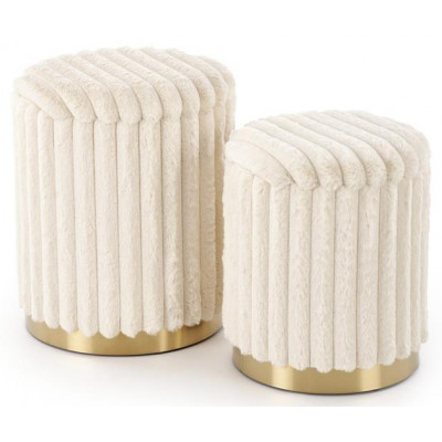 Комплект HALMAR FIDO (2 пуфа) кремовый/золотой купить в Минске