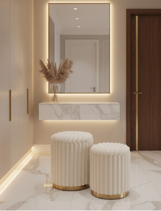 Комплект HALMAR FIDO (2 пуфа) кремовый/золотой купить в Минске