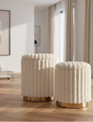 Комплект HALMAR FIDO (2 пуфа) кремовый/золотой купить в Минске