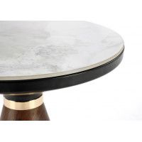 Стол журнальный HALMAR GENESIS S белый мрамор/ореховый/золотой купить в Минске