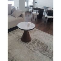 Стол журнальный HALMAR GENESIS S белый мрамор/ореховый/золотой купить в Минске