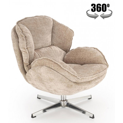 Кресло Halmar GUIDO (Гуидо) ткань бежевый/хром купить в Минске