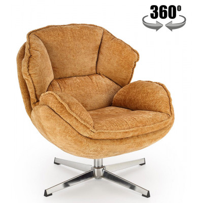 Кресло Halmar GUIDO (Гуидо) ткань горчичный/хром купить в Минске