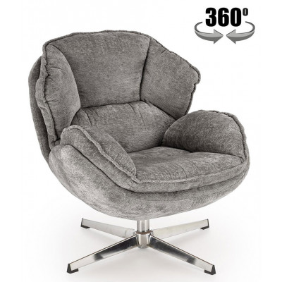 Кресло Halmar GUIDO (Гуидо) ткань серый/хром купить в Минске