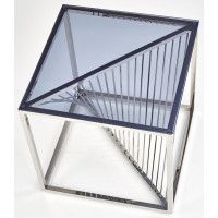 Стол журнальный HALMAR INFINITY KWADRAT дымчатый/хром купить в Минске Стол журнальный HALMAR INFINITY KWADRAT дымчатый/хром купить в Минске