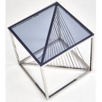 Стол журнальный HALMAR INFINITY KWADRAT дымчатый/хром купить в Минске Стол журнальный HALMAR INFINITY KWADRAT дымчатый/хром купить в Минске