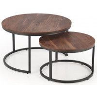 Комплект HALMAR JAVA (2 стола журнальных) орех/черный купить в Минске Комплект HALMAR JAVA (2 стола журнальных) орех/черный купить в Минске