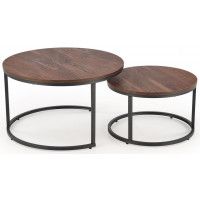 Комплект HALMAR JAVA (2 стола журнальных) орех/черный купить в Минске Комплект HALMAR JAVA (2 стола журнальных) орех/черный купить в Минске