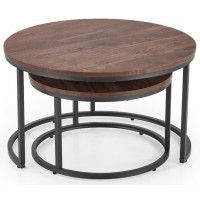 Комплект HALMAR JAVA (2 стола журнальных) орех/черный купить в Минске Комплект HALMAR JAVA (2 стола журнальных) орех/черный купить в Минске