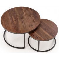 Комплект HALMAR JAVA (2 стола журнальных) орех/черный купить в Минске Комплект HALMAR JAVA (2 стола журнальных) орех/черный купить в Минске