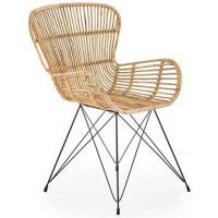 Стул HALMAR K335 ротанг натуральный/черный