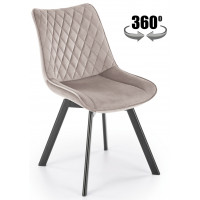 Стул поворотный Halmar K520 бежевый/черный