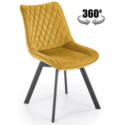 Стул поворотный Halmar K520 горчичный/черный купить в Минске