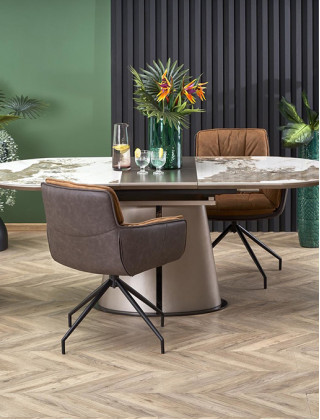 Стул поворотный Halmar K523 коричневый/темно-коричневый купить в Минске