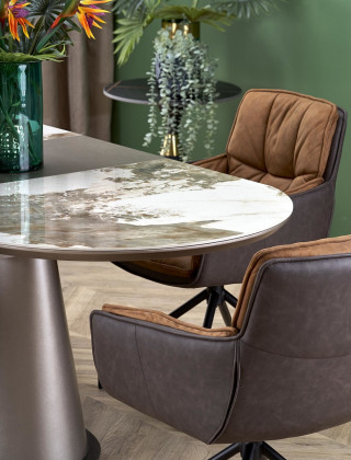 Стул поворотный Halmar K523 коричневый/темно-коричневый купить в Минске