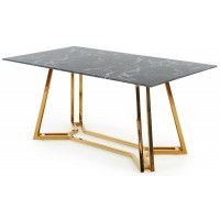 Стол обеденный Halmar Konami (Конами) 160*90 черный мрамор/золотой