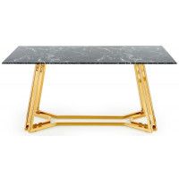 Стол обеденный Halmar Konami (Конами) 160*90 черный мрамор/золотой купить в Минске Стол обеденный Halmar Konami (Конами) 160*90 черный мрамор/золотой купить в Минске