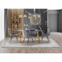 Стол обеденный Halmar Konami (Конами) 160*90 черный мрамор/золотой купить в Минске Стол обеденный Halmar Konami (Конами) 160*90 черный мрамор/золотой купить в Минске