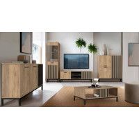 Комод Halmar Lamino KM-1 дуб крафт/черный купить в Минске