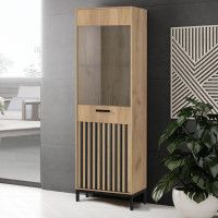 Шкаф-витрина Halmar Lamino дуб крафт/черный купить в Минске