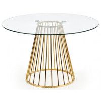 Стол обеденный Halmar Liverpool (Ливерпуль) 120*120 прозрачный/золотой