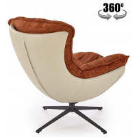 Кресло Halmar LOBSTER (Лобстер) ткань/экокожа корица/черный купить в Минске