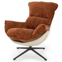 Кресло Halmar LOBSTER (Лобстер) ткань/экокожа корица/черный купить в Минске