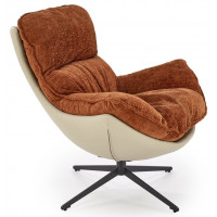 Кресло Halmar LOBSTER (Лобстер) ткань/экокожа корица/черный купить в Минске