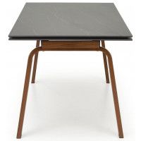 Стол обеденный Halmar Lozano (Лозано) (140-200)*82 черный мрамор/ореховый купить в Минске