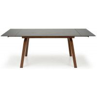 Стол обеденный Halmar Lozano (Лозано) (140-200)*82 черный мрамор/ореховый купить в Минске