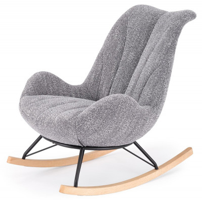 Кресло-качалка Halmar LUIS (Луис) серый/черный/натуральный купить в Минске