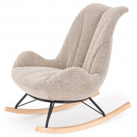 Кресло-качалка Halmar LUIS (Луис) темно-бежевый/черный/натуральный