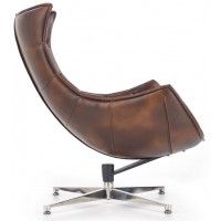 Кресло Halmar LUXOR (Люксор) темно-коричневый/хром купить в Минске