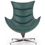 Кресло Halmar LUXOR (Люксор) зеленый/хром