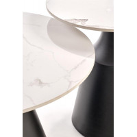 Комплект HALMAR MAGNETA (2 стола журнальных) белый мрамор/черный купить в Минске