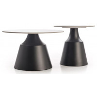 Комплект HALMAR MAGNETA (2 стола журнальных) белый мрамор/черный купить в Минске