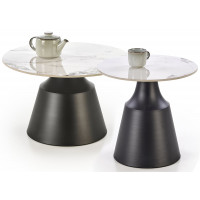 Комплект HALMAR MAGNETA (2 стола журнальных) белый мрамор/черный купить в Минске