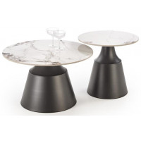 Комплект HALMAR MAGNETA (2 стола журнальных) белый мрамор/черный купить в Минске