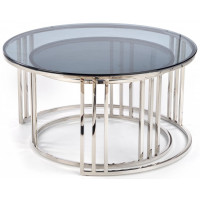 Комплект HALMAR MERCURY (2 стола журнальных) дымчатый/хром купить в Минске Комплект HALMAR MERCURY (2 стола журнальных) дымчатый/хром купить в Минске