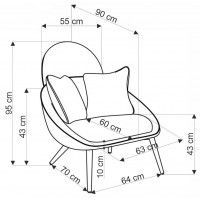Кресло Halmar MERRY (Мэрри) серый купить в Минске
