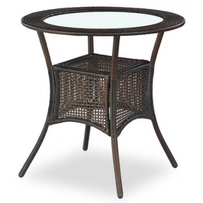 Стол обеденный HALMAR MIDAS искуств. ротанг/темно-коричневый, 74/74 купить в Минске