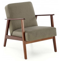 Кресло Halmar MILANO 1S tap. Castel 39 оливковый/орех