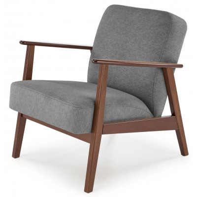 Кресло Halmar MILANO 1S tap. Castel 93 серый/орех купить в Минске
