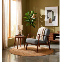 Кресло Halmar MILANO 1S tap. Castel 93 серый/орех купить в Минске