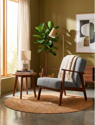 Кресло Halmar MILANO 1S tap. Castel 93 серый/орех купить в Минске