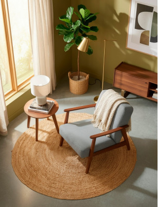 Кресло Halmar MILANO 1S tap. Castel 93 серый/орех купить в Минске