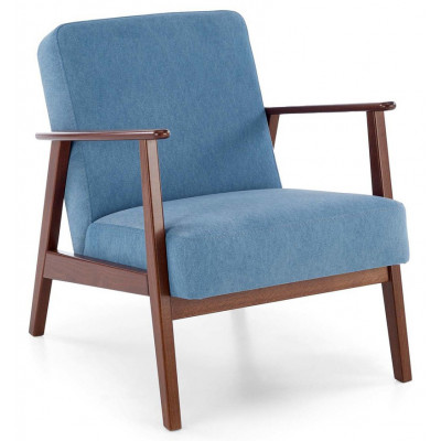 Кресло Halmar MILANO 1S tap. Castel 74 синий/орех купить в Минске