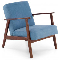 Кресло Halmar MILANO 1S tap. Castel 74 синий/орех купить в Минске