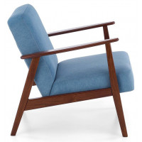 Кресло Halmar MILANO 1S tap. Castel 74 синий/орех купить в Минске